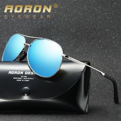AORON Large Metal Polarized Sunglasses Men/Women Classic Pilot Driving Sun Glasses Twin-Beams Frame