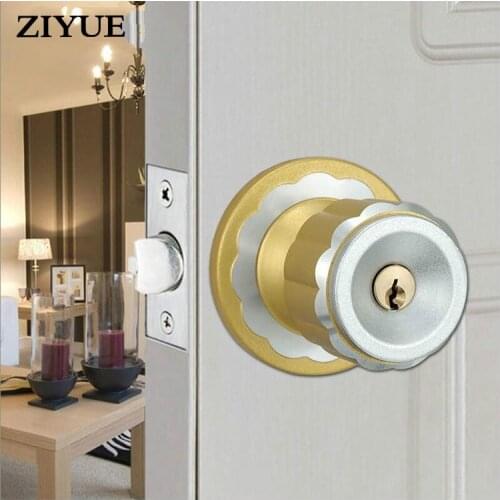 Free Shipping Round Spherical Door Lock Aluminium Alloy Pure Copper Lock Core