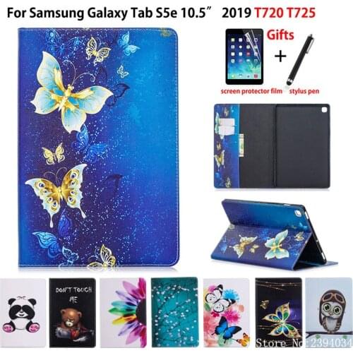 Case For Samsung galaxy tab S5e 10.5 2019 SM-T720 SM-T725 Cover Funda Tablet Fashion painted Stand Shell +Film+Pen