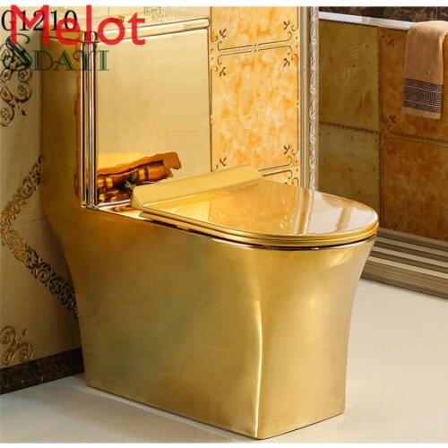 Ceramic golden toilet bowl color bathroom gold plate toilet price