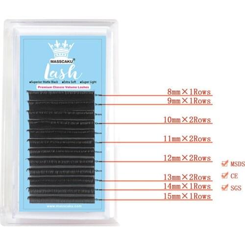 MASSCAKU False Eyelash Extensions Soft Thin Tip B C D 0.07 thickness eyelash extension eyelashes lash lashes make up tool
