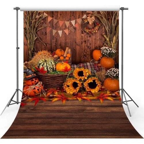NeoBack Photography Background Plank Wood Wall Pumpkin Sunflower Autumn Backdrop Photocall Photo Studio Printed Photo Prop