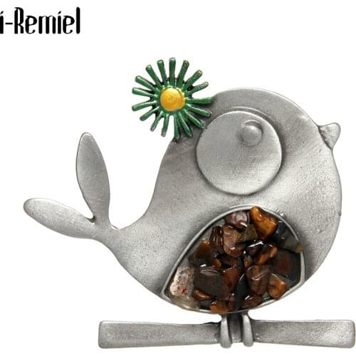 Fashion Exquisite Bird Brooch Metal Animal Stones Retro Jewelry Coat Suit Corsage Scarf Buckle Party Casual Hat Pin Accessories