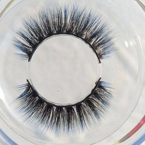 YOKPN Exaggerated Color False Eyelashes Blue Black Cross Long Natural Fake Eyelashes Stage Show Makeup Thick Eye Lashes