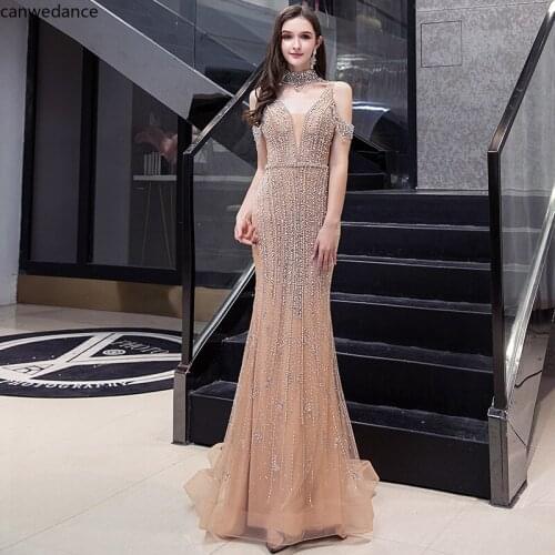 2020 New Elegant Woman Evening Gown Plus Size Slim Printed Long Evening Dress Suitable for Formal Parties