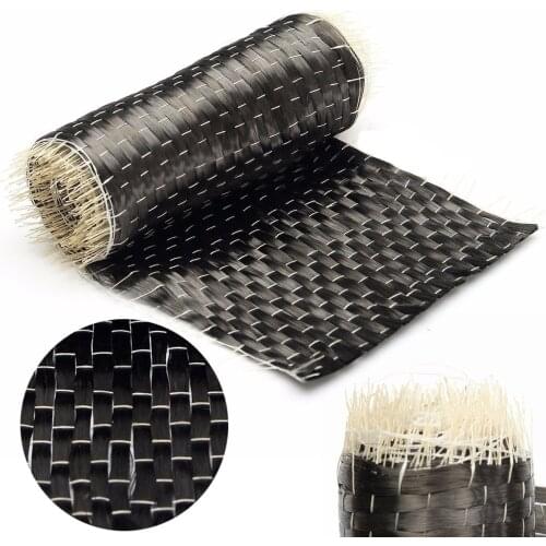 New Arrival 12K 200G Black Carbon Fiber Cloth Fabric Tape Uni-directional Weave 10*100cm For Building Construction