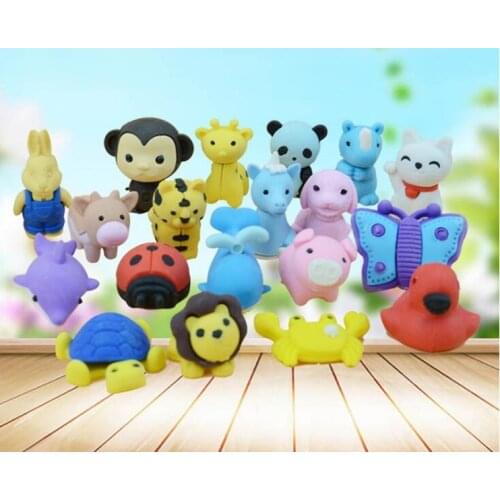 Wholesale Fancy Advertisement Stationery 3d Animal Shaped Eraser Office and School Eraser School Supplies Pencil Rubber Eraser