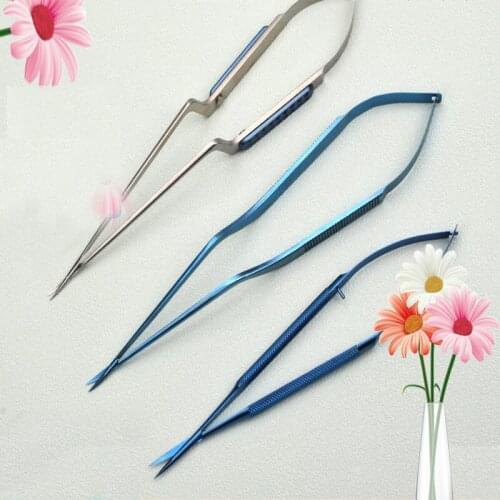Stainless steel gun-shaped scissors, medical micro-scissors, titanium alloy gun-shaped brain scissors