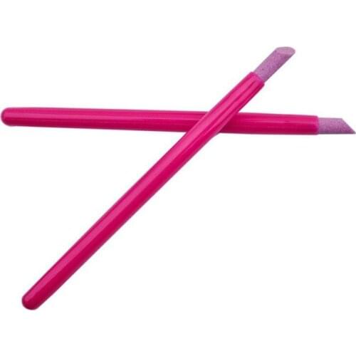 Fashion Nail Art Cuticle Plastic Handle Scrubs Stone Dead Skin Brushes Manicure Gift Nail Art Tools Hoof Stick Manicure Tool 1pc