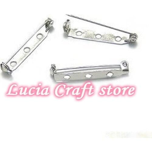 SALE 12pcs 33MM nickel Color Brooch Pin Backs Safety Pins Pins & Needles Metal Jewelery Finding Accessory G0713