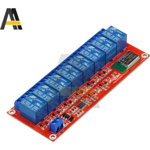 10A 5V 12V 8-channel Bluetooth-compatible Relay Module Remote Control for Mobile Phone Control Relay Module for PLC Control