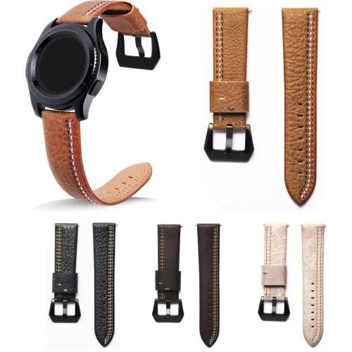 Genuine Leather Watchband 22mm Quick Release for Samsung Gear S3 Strap for Gear S3 Classic R770 S3 Frontier R760 Watch Band