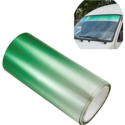 Windshield Sunshades PVC Tinted Film Gradient Green Front Window Solar Protection Car Sticker