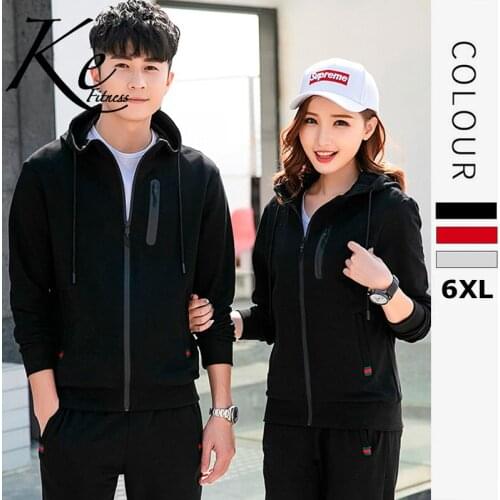 KE Sports suit unisex mens sweater fall mens casual couple wear 2021 new autumn jacket Korean sports set men tracksuit women