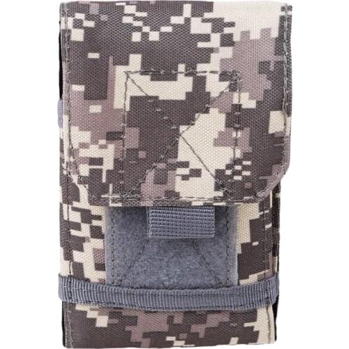 Outdoor Camping Hiking Tactical Phone Bag Army Camo Camouflage Bag Hook Loop Belt Mobile Case Waist Back Pack