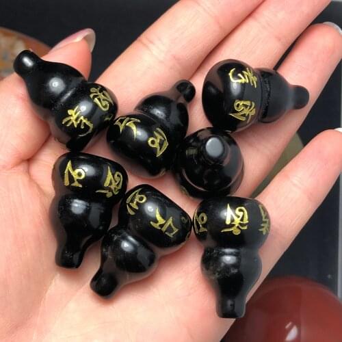 7pc Natural obsidian carving feng shui gourd, collectors one of the top products