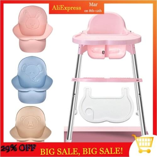 PU Leather Waterproof Universal Highchair Seat Cushion Cover Mat Feeding Chair Cartoon pattern Cushion Mat For Baby Kids