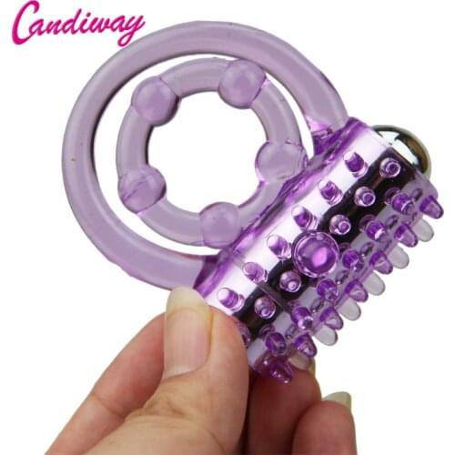 Candiway double rings Vibrators cockring Ball loop Delay Premature Ejaculation Lock Fine Sex Toys product for Men