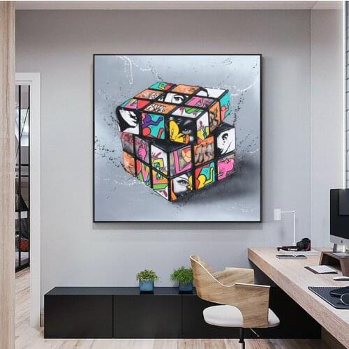 Magic Blocks Graffiti Art Canvas Painting on The Wall Posters and Prints Street Wall Art Picture for Monder Living Room Home Dec