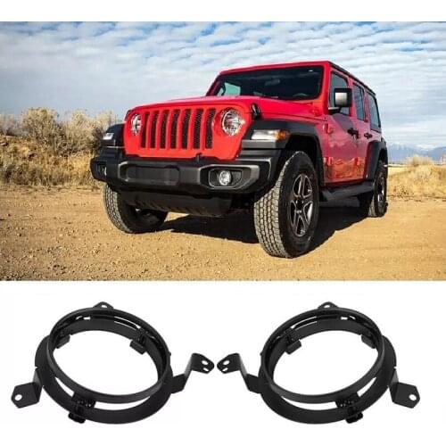 1 Pair 7inch Newest Stainless Steel Omni-directional Adjust Mounting Brackets fit for 2018-2019 Jeep Wrangler JL Headlights