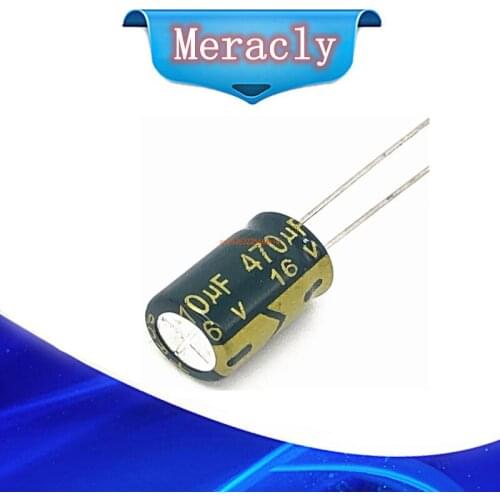 20pcs/lot P65 470uf16V Low ESR/Impedance high frequency aluminum electrolytic capacitor size 8*12 16V 470uf 20