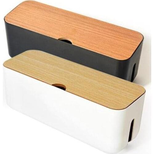 Storage Box Power Strip Wire Case Anti Dust Charger Socket Cable Winder Wire Cord Management Desktop Organizer Storage Bin