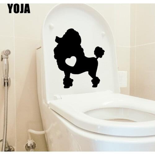 YOJA 19.8X23.3CM Poodle Dog Puppy Heart Love Bedroom Home Decor Toilet Decal Wall Sticker T5-1600