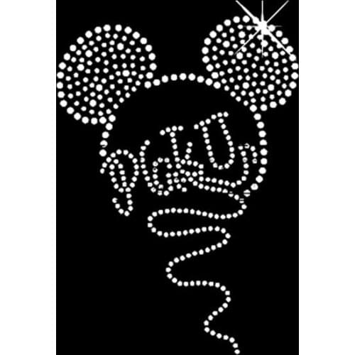 2pc/lot Lovely sticker fixing rhinestones motif iron on applique patches hot fix rhinestone transfer motifs for baby shirt coat