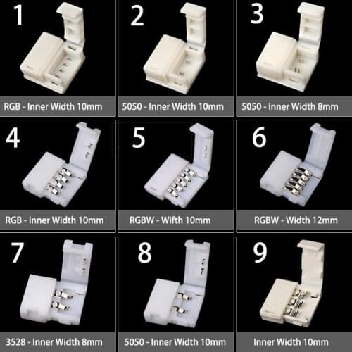 20PCS LED Light strip solderless connector Epoxy / bare board 5050/3528 Colorful RGB monochrome light strip free welding button