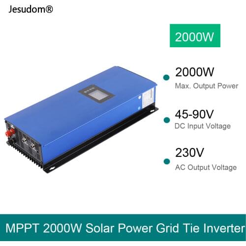 2000W MPPT Solar Grid Tie Inverter with Limiter Sensor With Wifi Monitoring DC 45-90V To AC 220V 230V 240V PV connected