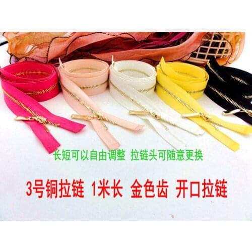 5# custom zippers metal 63cm 48cm 406pcs kids women skirt dress clothing light golden teeth individuality