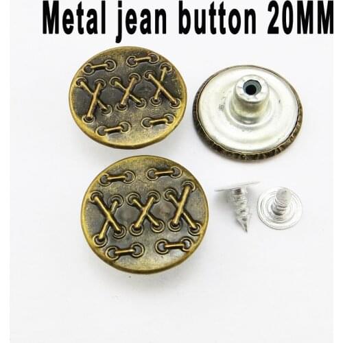 30PCS 20MM Metal Jeans Sewing Thread Button Decoration Clothes Accessory Garment Fit mjb-323G