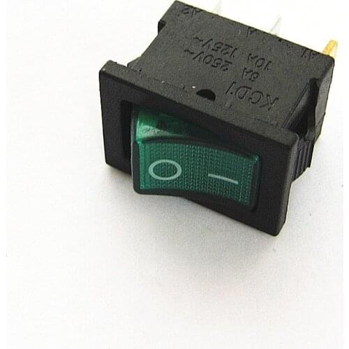 50PCS-100PCS Ship Type Switch 15*21mm 3PIN ON/OFF Rocker Switch 6A/250V 10A/125V 15X21 With Green Light