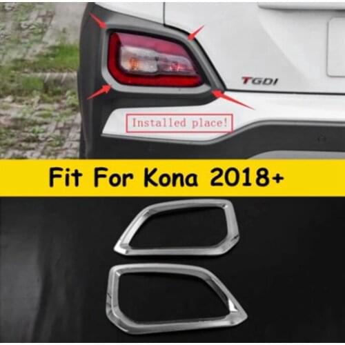Car Rear Tail Lamp Decorative Frame Rear Fog Lamp Cover for Hyundai Kona Encino 2018 2019