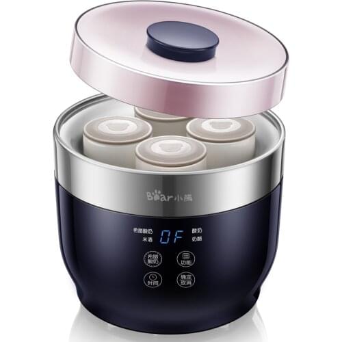 Bear Home Fully Automatic 4pcs Ceramic Yogurt Cup Rice Wine Cheese Machine Yogurt Machine