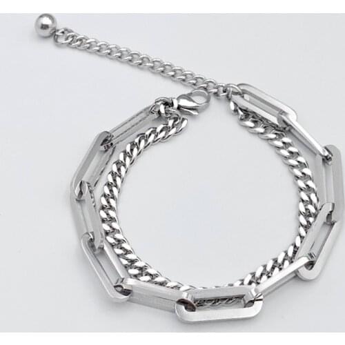 Stainless steel bracelet titanium steel jewelry fashion simple trend men and women accessories