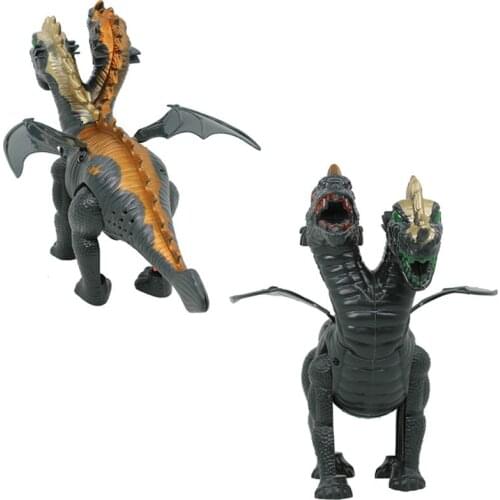 Two Head Electric Light Sound Dinosaur Toys Boy Toy Gift Jurassic