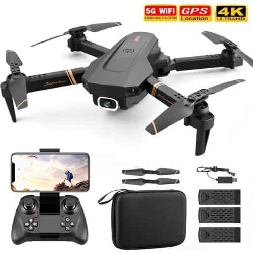 FPV Remote Control Aircraft 4K WIFI HD Professional Wide Angle Dual Camera Photography Quadcopter Folding RC Drone Kids Toy Gift