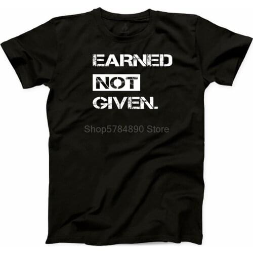 2019 New Summer Men Earned Not Given Fitness T Shirt Motivational Unisex Gym Bodybuilding Yoga Tee Casual Tee Shirt