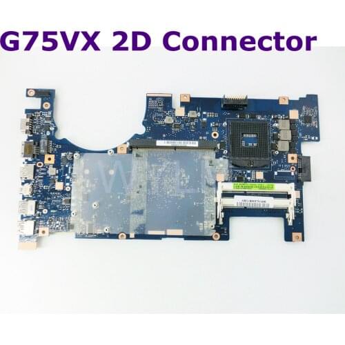 G75VX 2D Connector Motherboard For ASUS G75V G75VX Laptop Mainboard REV2.0 60-NLEMB1101-C04 100% Tested free shipping