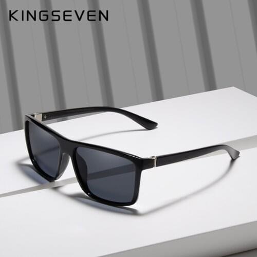 KINGSEVEN Mens Glasses TR90 Polarized Lens Sunglasses Mirror Square Goggle Eyewear Accessories For Men Female Sun Glasses Gafas
