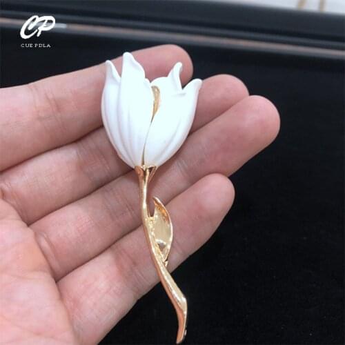 Fashion Flower Tulip Brooch Pin Lapel Collar Scarf Decor Jewelry Women Garment Brooches Jewelry Clothing Accessories