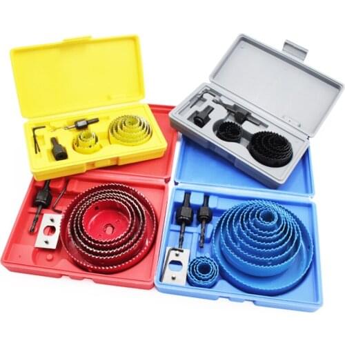 DIY Hole Saw Bit Cutting Set Kit 19-127mm Hole Cutter Set For Plasterboard Ceiling Woodworking Hole Saw Kit Drill Bits Thin