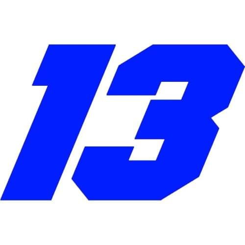 WaveHands Motorcycle Sticker Number 13 Reflective Car Sticker Moto Auto Decal Funny JDM Vinyl On Car styling 15cm*10.3cm