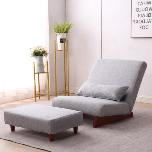 Floor Folding Single Sofa Chair With Ottoman Japanese Style Lounge Recliner Occasional Accent Chair For Living Room Furniture
