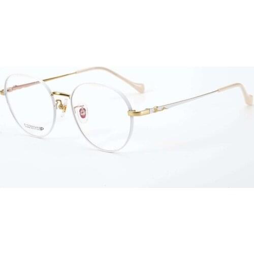 New retro pure titanium student circle frame exquisite ultra light titanium tidal flat mirror