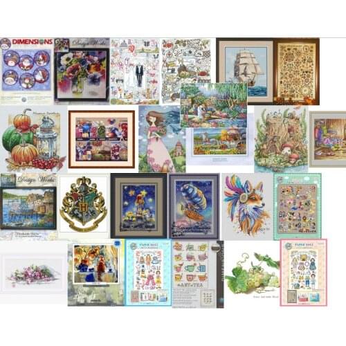 NEW Different animals cross stitch package animal 14ct cloth cotton thread embroidery DIY handmade needlework