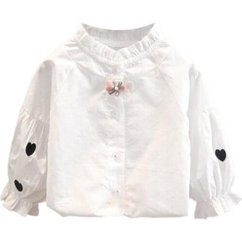 Autumn Children Girls Shirts Clothing Korean Doll Shirt Baby Long Sleeve Kids Blouse Fall Clothes Hot Sale