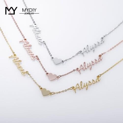 Personalized Double Name Love Necklace Stainless steel customized nameplate jewelry Mom gift Necklace for Women for Mom Gift