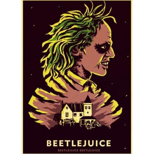 American comedy movie Beetlejuice retro style home wall decoration painting poster bar cafe decoration o234